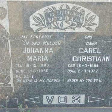 VOS Carel Christiaan 1884-1972 &amp; Johanna Maria 1886-1980