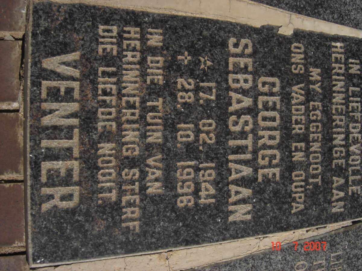 VENTER George Sebastiaan 1941-1996