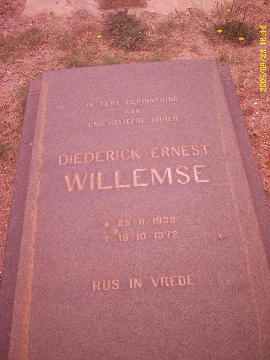 WILLEMSE Diederick Ernest 1939-1972