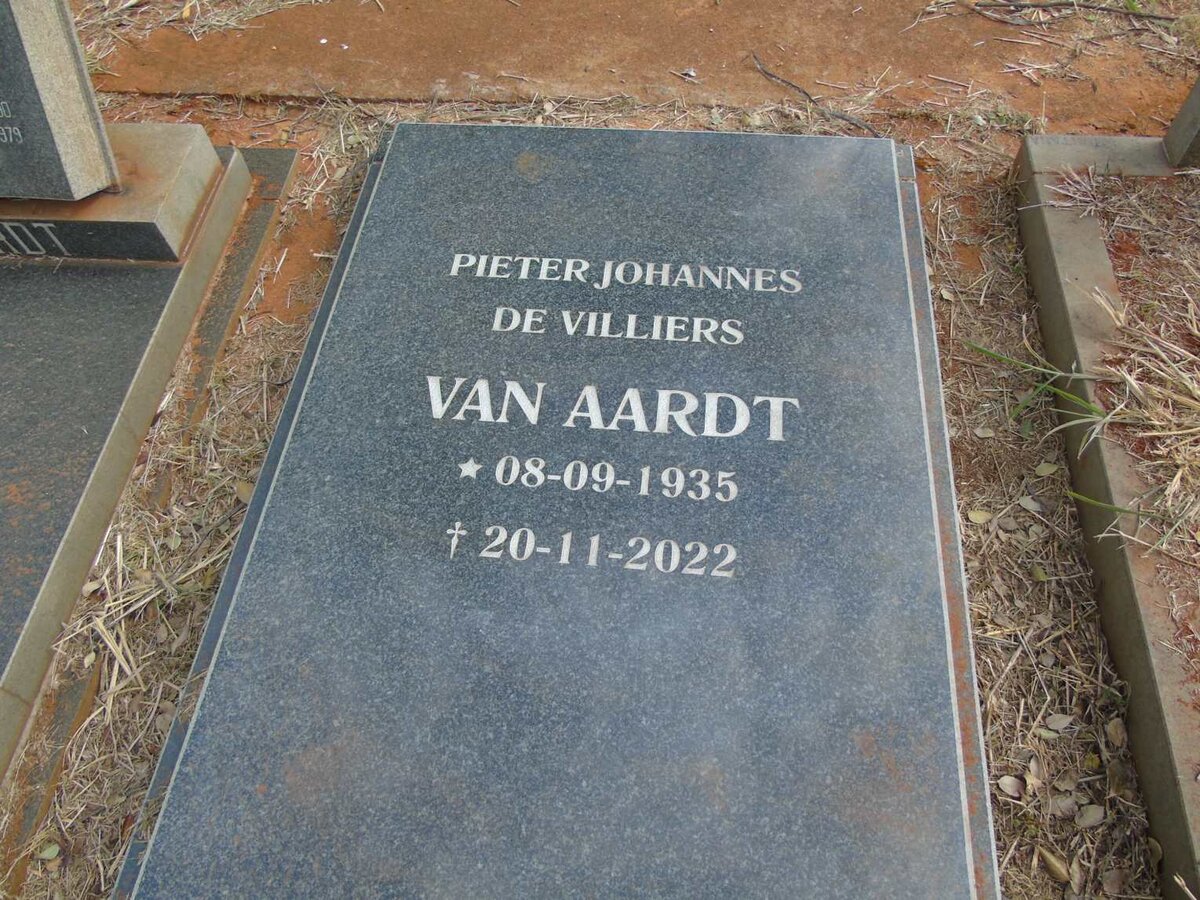 AARDT Pieter Johannes De Villiers, van 1935-2022