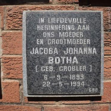 BOTHA Jacoba Johanna nee GROBLER 1899-1994