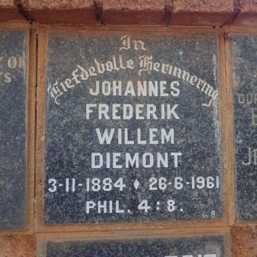 DIEMONT Johannes Frederik Willem 1884-1961