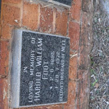 FOOT Harold William 1895-1972