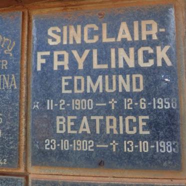 FRYLINCK Edmund, SINCLAIR 1900-1958 &amp; Beatrice 1902-1983