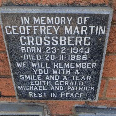 GROSSBERG Geoffrey Martin 1943-1986