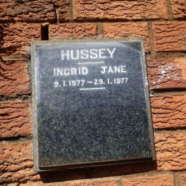 HUSSEY Ingrid Jane 1977-1977