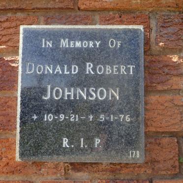 JOHNSON Donald Robert 1921-1976