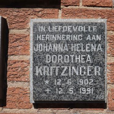 KRITZINGER Johanna Helena Dorothea 1902-1991
