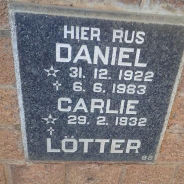LÖTTER Daniel 1922-1983 &amp; Carlie 1932-