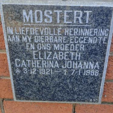 MOSTERT Elizabeth Catherina Johanna 1921-1988