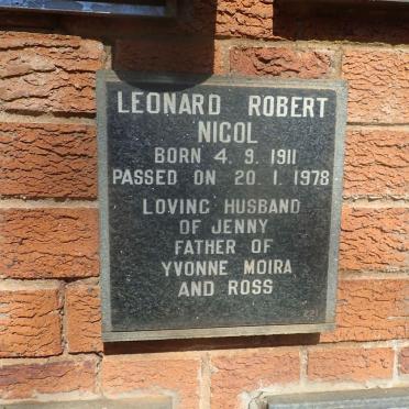NICOL Leonard Robert 1911-1978