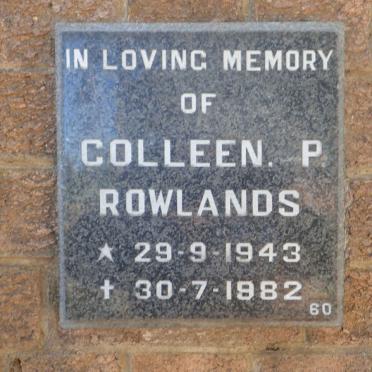 ROWLANDS Colleen P. 1943-1982