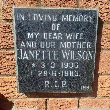 WILSON Janette 1936-1983