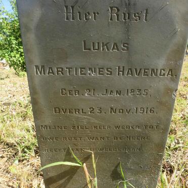 HAVENGA Lukas Martienes 1835-1916