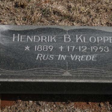 KLOPPER Hendrik B. 1889-1953