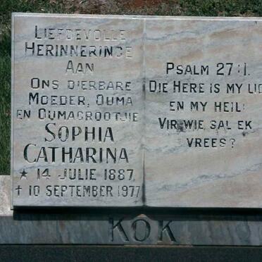 KOK Sophia Catharina 1887-1977
