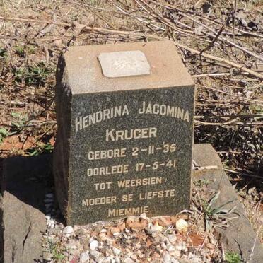 KRUGER Hendrina Jacomina 1935-1941