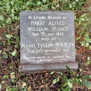 MANCE Harry Alfred William -1942 & Mabel Evelyn NORBURN -1954