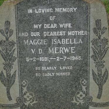 MERWE Maggie Isabella, v.d. 1891-1945