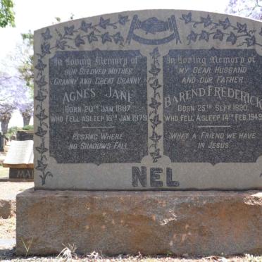 NEL Barend Frederick 18?0-1949 &amp; Agnes Jane 1887-1979