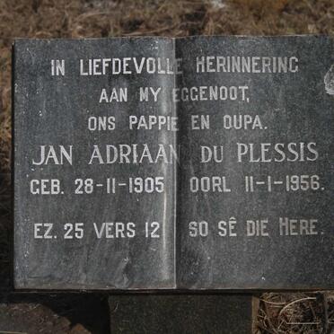 PLESSIS Jan Adriaan, du 1905-1956