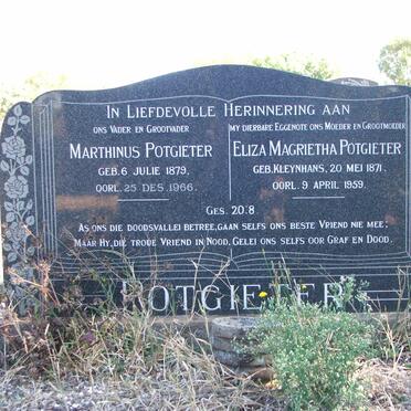 POTGIETER Marthinus 1879-1966 &amp; Eliza Magrietha KLEYNHANS 1871-1959