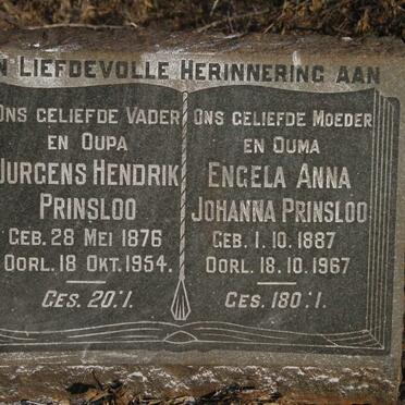 PRINSLOO Jurgens Hendrik 1876-1954 & Engela Anna Johanna 1887-1967