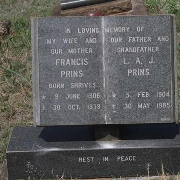 PRINS L.A.J. 1904-1985 & Francis SHRIVES 1906-1939