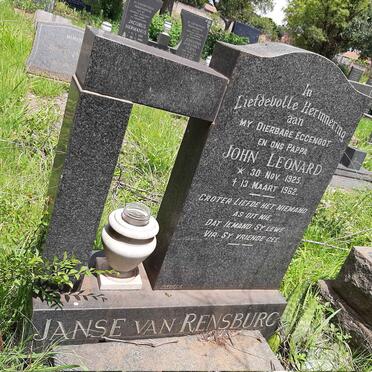 RENSBURG John Leonard, Janse van 1925-1962