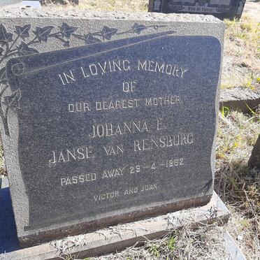 RENSBURG Johanna E., Janse van -1962