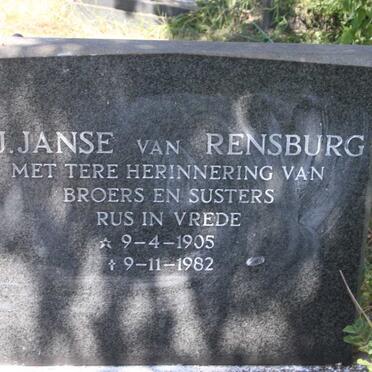 RENSBURG J.J., JANSE van 1905-1982