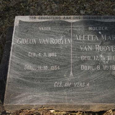 ROOYEN Gideon, van 1886-1954 & Aletta Maria 1883-1955