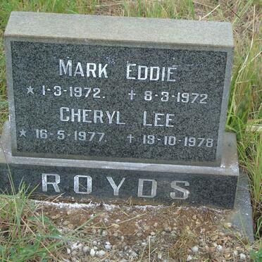 ROYDS Mark Eddie 1972-1972 :: ROYDS Cheryl Lee 1977-1978
