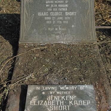 SHORT Isaac George 1876-1952 & Jeneken Elizabeth Kroep 1889-1982