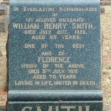 SMITH William Henry -1923 &amp; Florence -1931