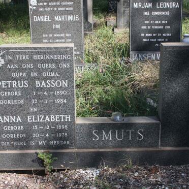 SMUTS Petrus Basson 1890-1984 &amp; Anna Elizabeth 1898-1978