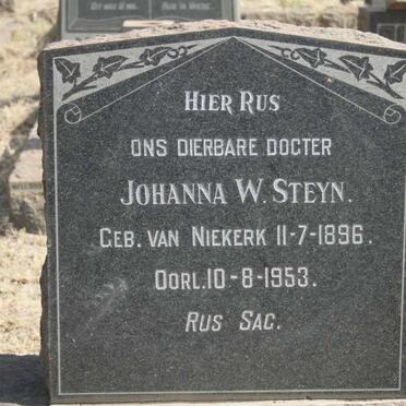 STEYN Johanna W. nee VAN NIEKERK 1896-1953
