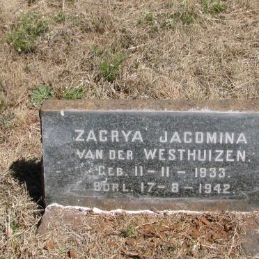 WESTHUIZEN Zagrya Jacomina, van der 1933-1942