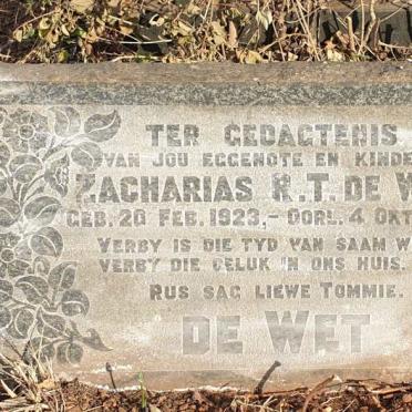 WET Zacharias R.T., de 1923-1955