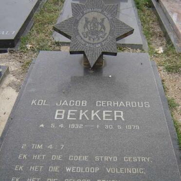BEKKER Jacob Gerhardus 1932-1979