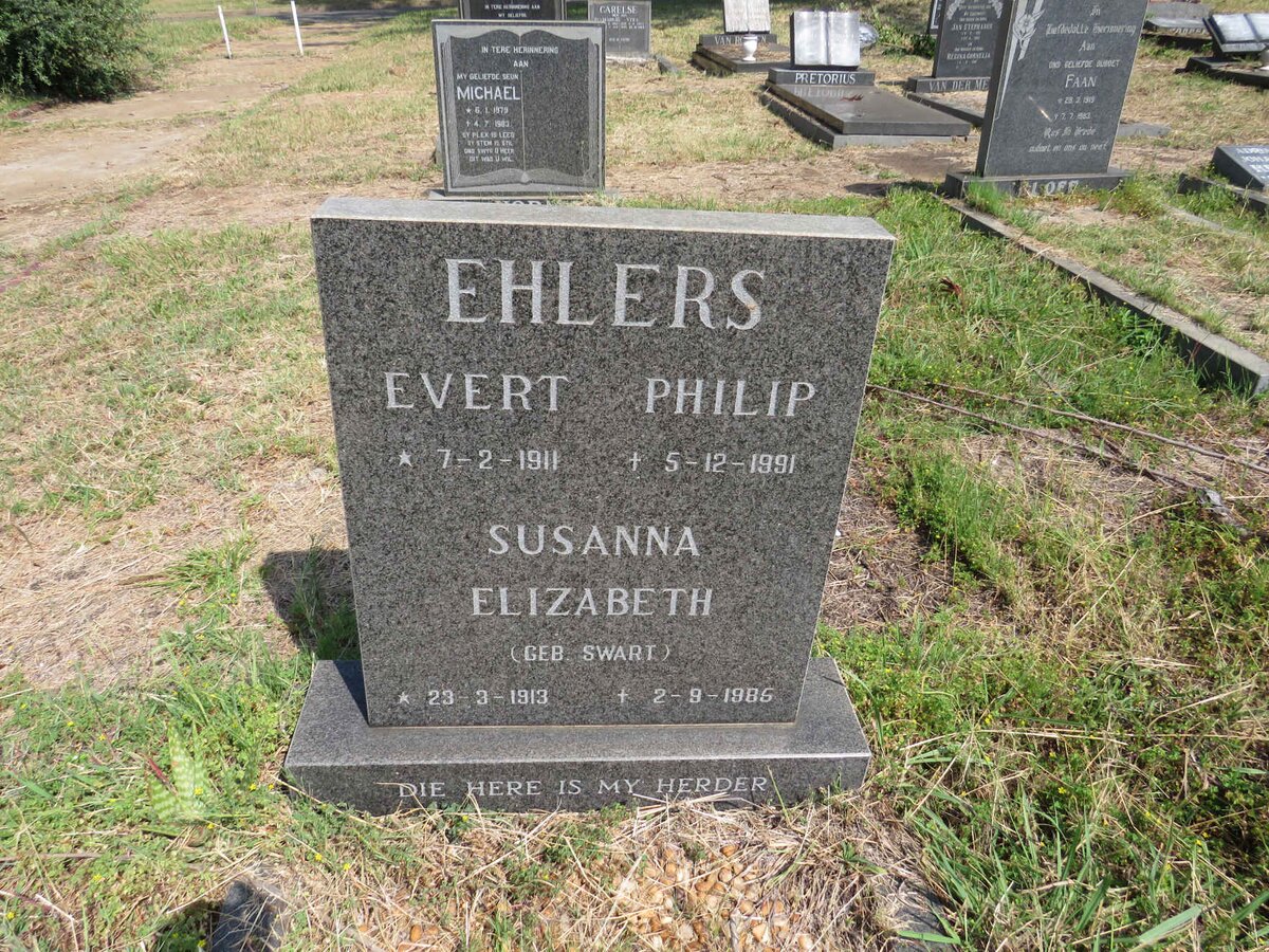 EHLERS Evert Philip 1911-1991 & Susanna Elizabeth SWART 1913-1985