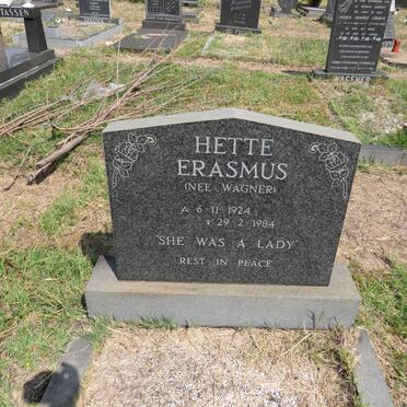 ERASMUS Hette nee WAGNER 1924-1984