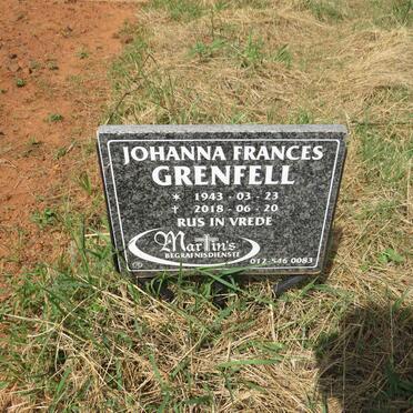 GRENFELL Johanna Frances 1943-2018