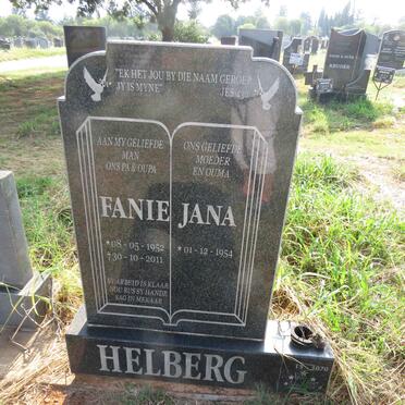 HELBERG Fanie 1952-2011 & Jana 1954-