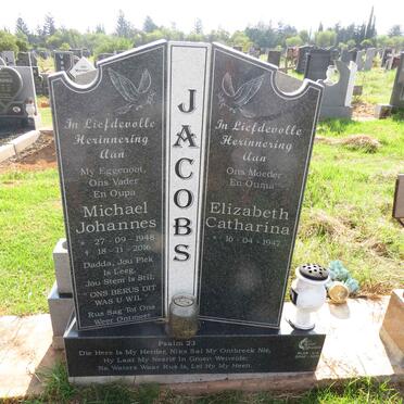 JACOBS Michael Johannes 1948-2016 & Elizabeth Catharina 1947-