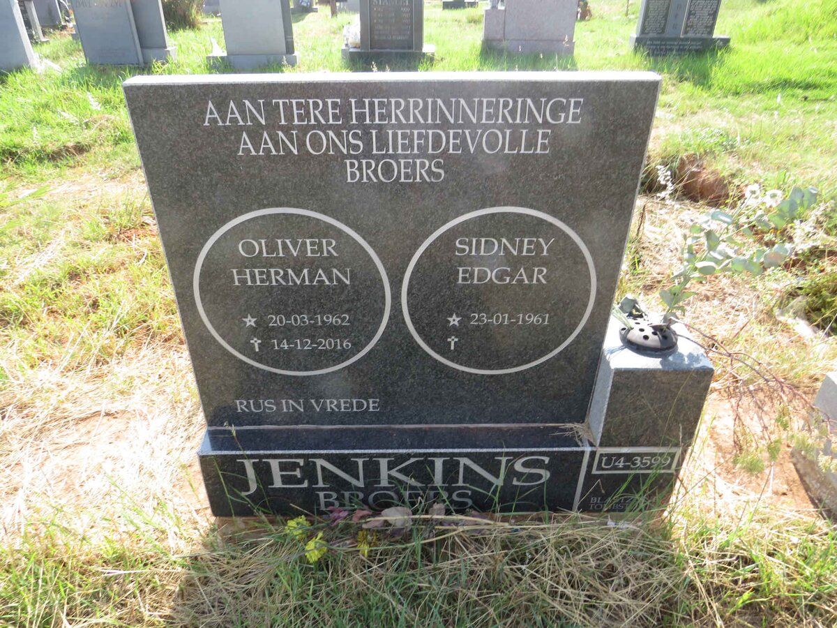JENKINS Sidney Edgar 1961- :: JENKINS Oliver Herman 1962-2016