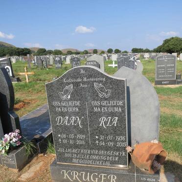 KRUGER Daan 1929-2014 & Ria 1936-2015