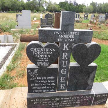 KRUGER Christiena Johanna Sophia 1951-2021