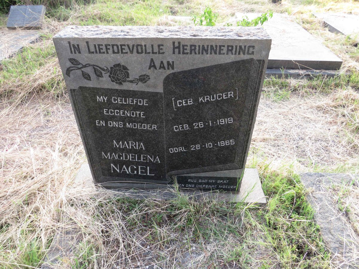 NAGEL Maria Magdelena nee KRUGER 1919-1965
