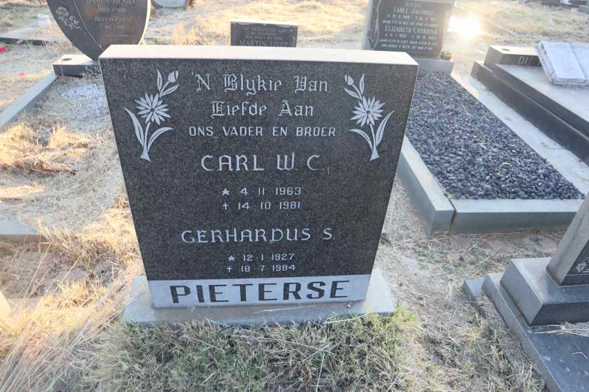 PIETERSE Carl W.C. 1963-1981 :: PIETERSE Gerhardus S. 1927-1984